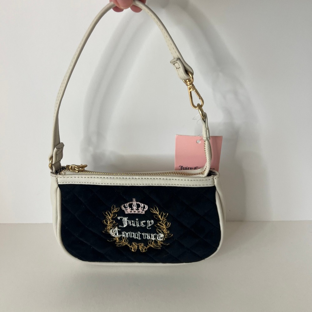 Womens Juicy Couture Royal Couture Mini Wristlet Purse Liquorice Color NWTโ